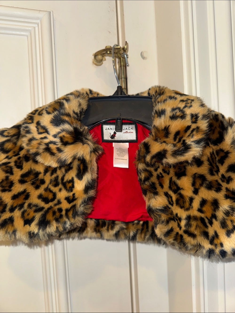 lululemon athletica Girls Faux Fur Leopard Print Pea Coat - Tan & Black